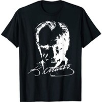 Mavimoure Baskılı Siyah Atatürk Baskılı T-Shirt