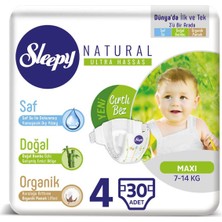 Sleepy Bebek Bezi 30'lu Natural Ultra Hassas 4 Maxi 7-14 kg 8681212060307