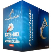 Powergate Cat6-Box 23AWG 0,57MM Utp Cat6 Kablo 305M Kırmızı