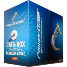 Powergate Cat6-Box 23AWG 0,57MM Utp Cat6 Kablo 305M Mavi