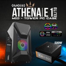 Gamdıas Athena E1 Elite Tempered Glass Mesh ArGB  500W Gamıng Kasa