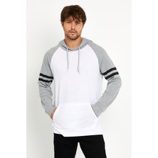 Superlife Kapşonlu Kol Baskılı Sweat
