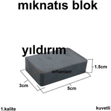 Yıldırım Nalbur 5 Adet Mıknatıs Blok 50 x 30 x 15 Küp