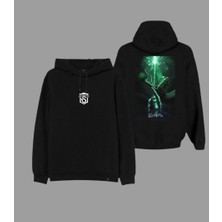 Amor Man Slytherın Sırt Baskılı Oversize Kapüşonlu Yeni Tarz Içi Komple Pamuk Tam Kışlık Erkek Sweatshirt