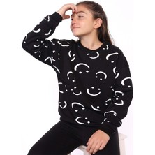Toontoy Kids Toontoy Kız Çocuk Komple Gülen Ifade Baskılı Sweatshirt