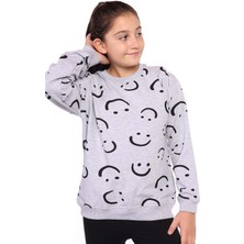Toontoy Kids Toontoy Kız Çocuk Komple Gülen Ifade Baskılı Sweatshirt
