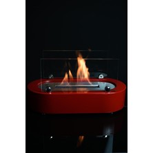 Korflame Notte Kırmızı Masa Üstü Şömine