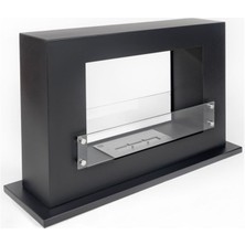 Korflame Supporto Siyah Bacasız Şömine