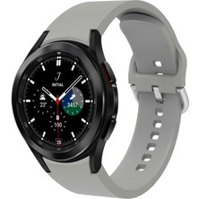 Nezih Case Samsung Galaxy Watch 4 44MM Uyumlu Classic Silikon Kordon Gri