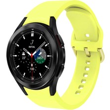 Nezih Case Samsung Galaxy Watch 4 44MM Uyumlu Classic Silikon Kordon Sarı