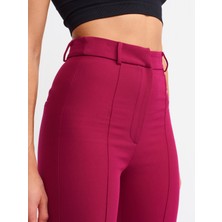 Dilvin 7962 Ispanyol Paça Pantolon-Magenta