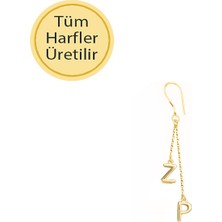 14k Altın Sallantılı Harf Tek Küpe