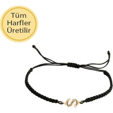 Engingold Ip Örgü 14 Ayar Altın Ş Harfli Bileklik