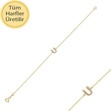 Engingold 14 Ayar Altın Ü Harfli Bileklik