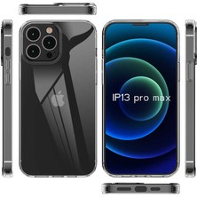 Canpay Apple iPhone 13 Pro Max Kılıf Şeffaf Transparent Sert Esnek Cross Smooth-Clean Serisi