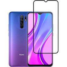 Canpay Xiaomi Redmi 9 Ekran Koruyucu Full Tam Kaplayan Kavisli Tempered Cam