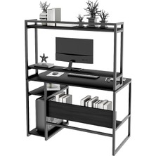Yasmak Raflı Bilgisayar ve Ofis Masası - Siyah