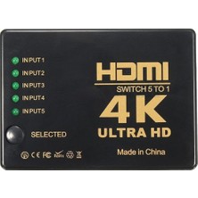 Dark Full HD 5 Giriş 1 Çıkışlı Uzaktan Kumandalı HDMI Switch