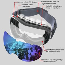 LRsmile Çift Katmanlı Kayak Gözlükleri Geniş Görüş Açısı Anti-Uv Kayak Gözlükleri (Yurt Dışından)