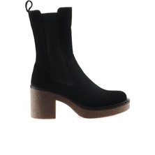 Bueno Shoes Siyah Süet Kadın Topuklu Bot