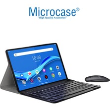 Microcase Lenovo M10 Fhd Plus 10.3" TB-X606 X606F Bluetooth Klavye ve Mouse + Standlı Kılıf - Bkk6