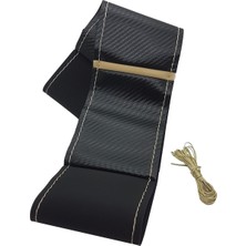 Gürler Oto Aksesuar Dacia Duster Dikmeli Direksiyon Kılıfı Alkantra-Karbon Bej Ipli