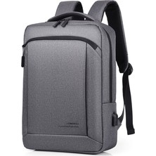 Oumantu 9007 USB Şarj Portlu Laptop-Notebook Sırt Çantası - Koyu Gri