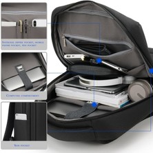 Oumantu 9007 USB Şarj Portlu Laptop-Notebook Sırt Çantası - Koyu Gri