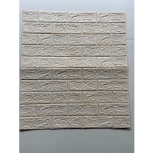 Renkli Duvarlar Çizgili Krem Yapışkanlı Dekoratif 3D Duvar Paneli NW96 4 Adet