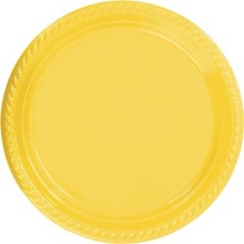 Sinerji Shop Sarı Plastik Tabak 22 cm 25LI