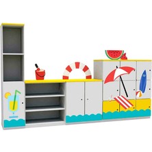 Woody Life Yaz Temalı Çocuk Odası Anaokulu Kreş Dolap Seti