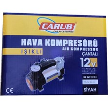 Carub Hava Kompresörü Metal Gövdeli 12V Siyah Işıklı