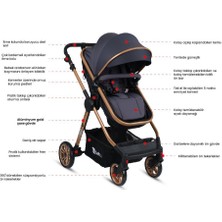 4 Baby Cool Gold Travel Sistem Bebek Arabası AB480Y Babydoor