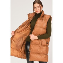 Dewberry Z6732 Dewberry Hk Style Kadın Yelek-Camel