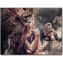 Caka Tablo Cakapuzzle Baykuş ve Kuş Kostümlü Kadın 120 Parça Puzzle Yapboz Mdf (Ahşap)