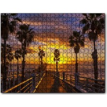 Caka Tablo Cakapuzzle Kaliforniya San Diego Okyanusta Günbatımı ve Bulutlar 120 Parça Puzzle Yapboz Mdf (Ahşap)