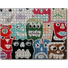 Caka Tablo Cakapuzzle Duvarda Graffiti Yüzleri 500 Parça Puzzle Yapboz Mdf (Ahşap)