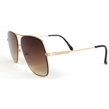 herkesetoptantic Kare Pilot Degrade Unisex Güneş Gözlüğü (Kahverengi Şeffaf)