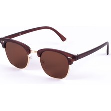 herkesetoptantic RB Clubmaster Unisex Güneş Gözlüğü (Kahverengi)