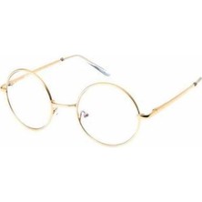 herkesetoptantic John Lennon Şeffaf Cam Unisex Gözlük (Altın)