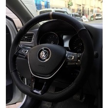 Gürler Oto Aksesuar Vw Passat B8 Alkantra-Karbon Dikmeli Deri Direksiyon Kılıfı