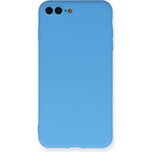 Bilişim Aksesuar iPhone 8 Plus Kamera Korumalı Silikon Lansman Kılıf Mavi