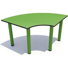 Woody Life Yarım U Masa 180X60CM (Metal Ayaklı)