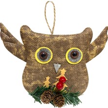Partijet Yılbaşı Çam Ağacı Süsü Kahverengi Baykuş 15 cm