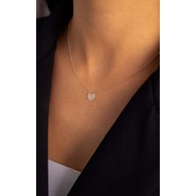 Yavuz Kuyumculuk 14 Ayar Altın Taşlı Kalp Kolye