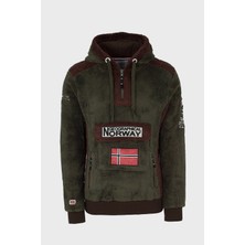 Norway Geographical Kapüşonlu Yarım Fermuarlı Outdoor Polar Sweat Erkek Sweat Gymclasssherco