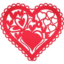 Lora Davet Keçe Yılbaşı Süsleri Amerikan Servisi - Kırmızı 16082