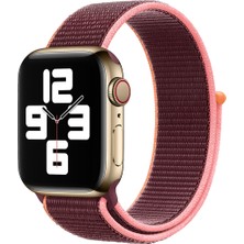 Bipower Apple Watch Uyumlu 38-40 mm Krd3 Hasır Spor Mürdüm Kordon