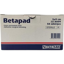 Betapad Steril Hazır Pansuman Yara Örtüsü 5cm x 9cm 50 Adet