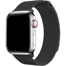 Bushco Store Apple Watch Uyumlu Siyah Metal Kordon 42-44 mm